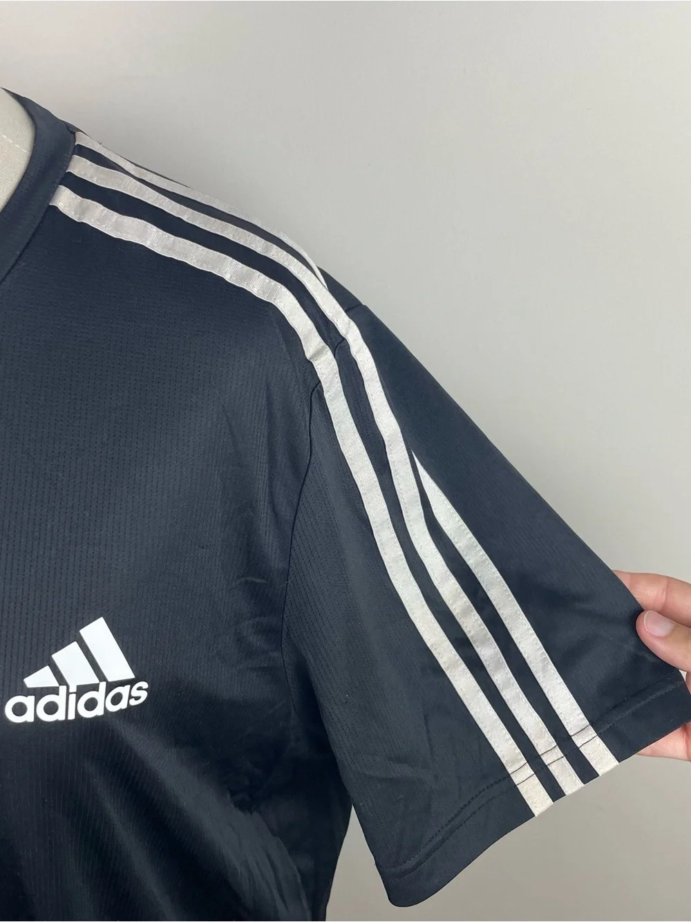 Adidas Black White Aero Ready Short Sleeve Shirt Men Large Lightweight